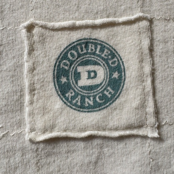 Double D Ranch Cream Cold Shoulder T Shirt Top Indians Beaded Fringe Size Small - Picture 6 of 8